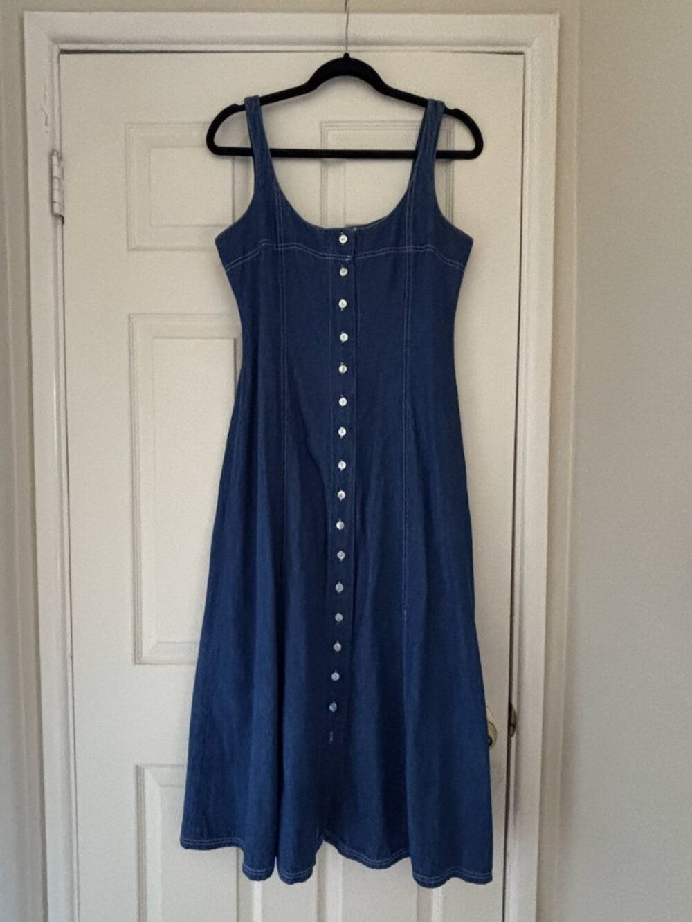 Vintage Y2K Arizona Denim Button Up Seamed Maxi Dress Sz. 9